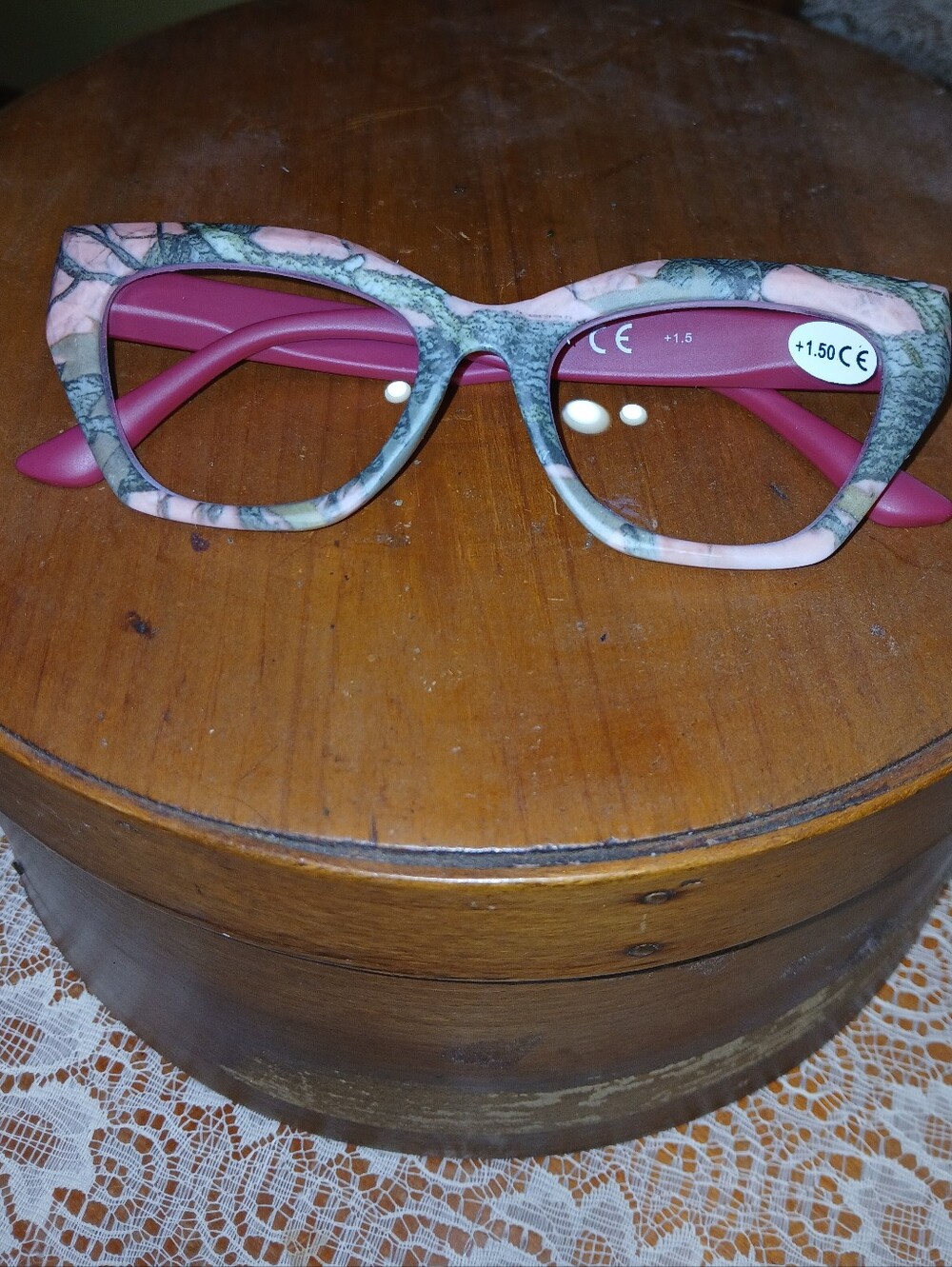 Marble Print Cat Eye Trendy Reading Glasses 1.5